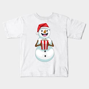 Snowman Christmas Popcorn Kids T-Shirt